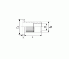 TUERCA REMACHABLE INOX BRALO RANURADA ANCHA